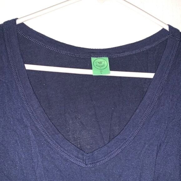 Honeydew Womens V-Neck Short Sleeve T-Shirt Navy Blue Size L - Picture 3 of 10